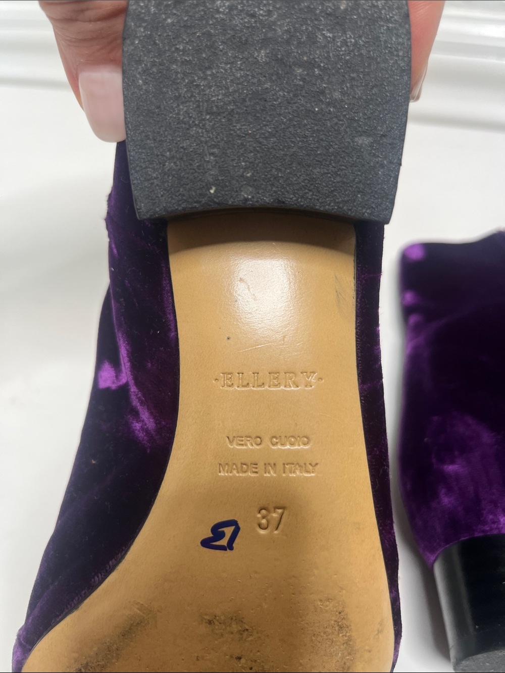 Ellery Corduroy Ankle Boots Purple Sz 37 - Picture 8 of 9